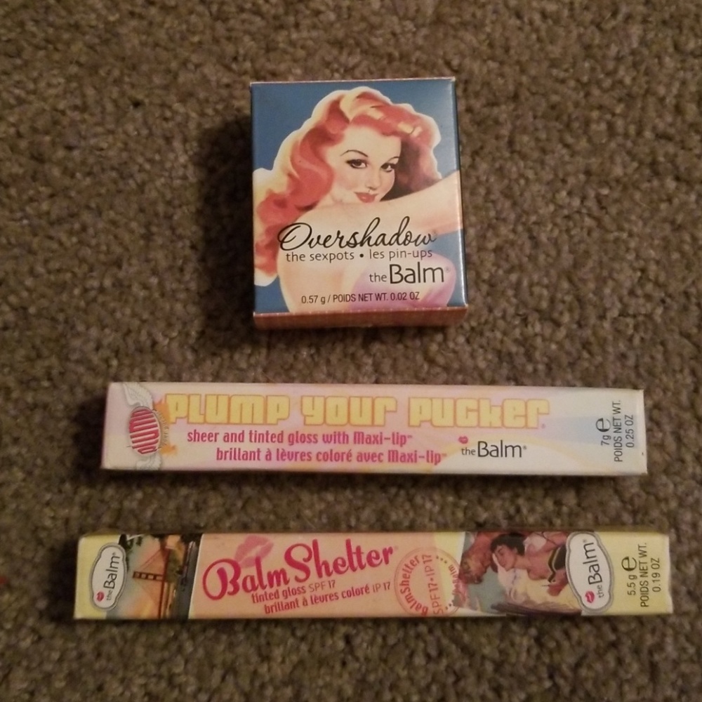 The Balm overshadow and two tinted lip gloss set